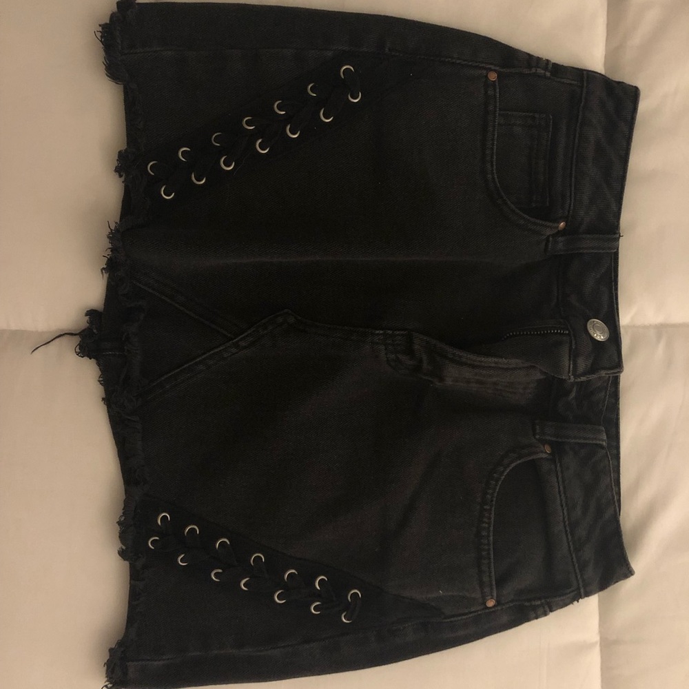 Black pac sun jean mini skirt